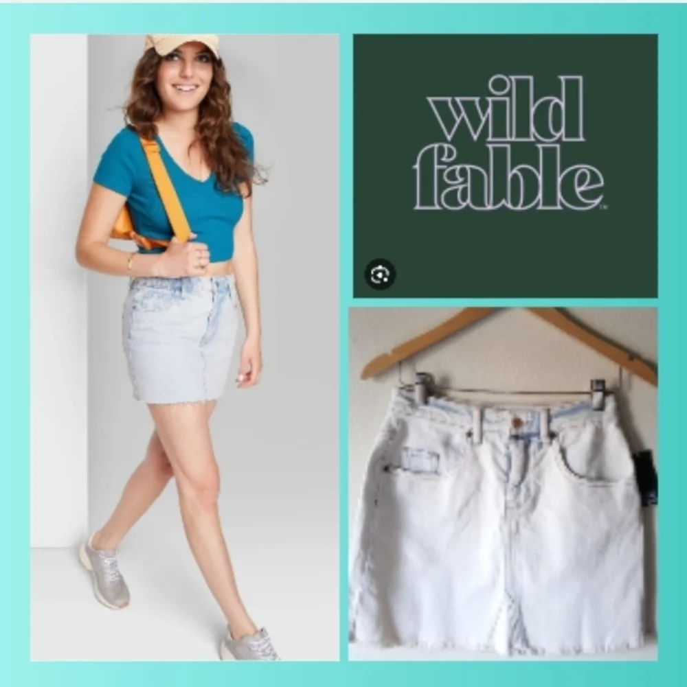 🌷 Wild Fable Bleach Denim Mini Skirt. Size 4.